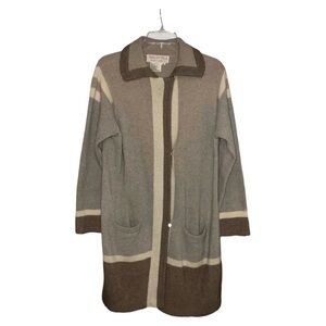 Vintage Giorgio Sant’Angelo Women Wool/Chinchilla/Mink Cardigan Medium Brown